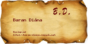 Baran Diána névjegykártya